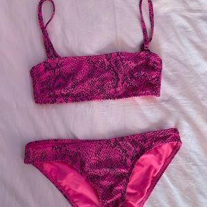Pink snakeskin bikini